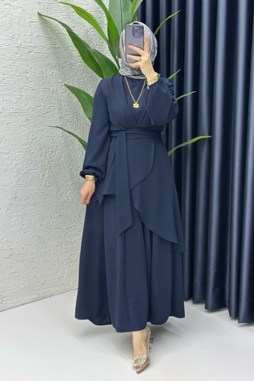 Lacivert Hanzade Takım Tesettür Giyim  Lacivert