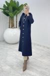 Lacivert Leman Kapitone Mont Tesettür Giyim  Lacivert