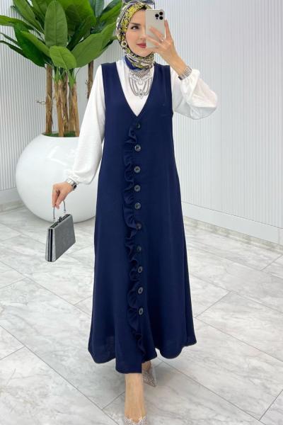 Lacivert Mahya Sadece Jile Tesettür Giyim Lacivert
