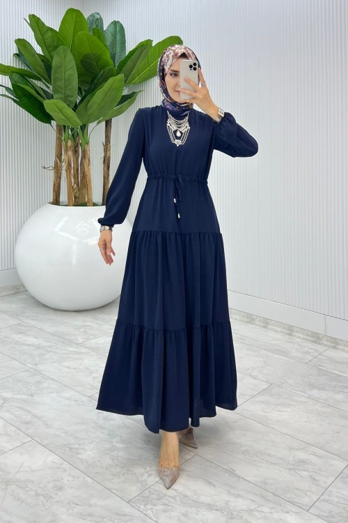 Lacivert Nilay Elbise Tesettür Giyim Lacivert