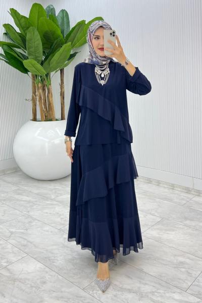 Lacivert Nona Takım Tesettür Giyim Lacivert