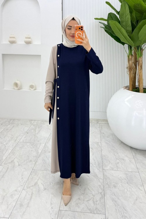 Lacivert Nilda Elbise Tesettür Giyim  Lacivert