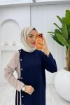 Lacivert Nilda Elbise Tesettür Giyim  Lacivert