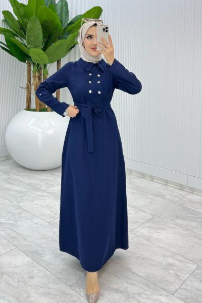 Lacivert Premıum Roma Elbise Tesettür Giyim Lacivert