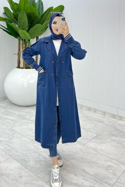 Lacivert Premium Hançer Kot Kap Tesettür Giyim Lacivert