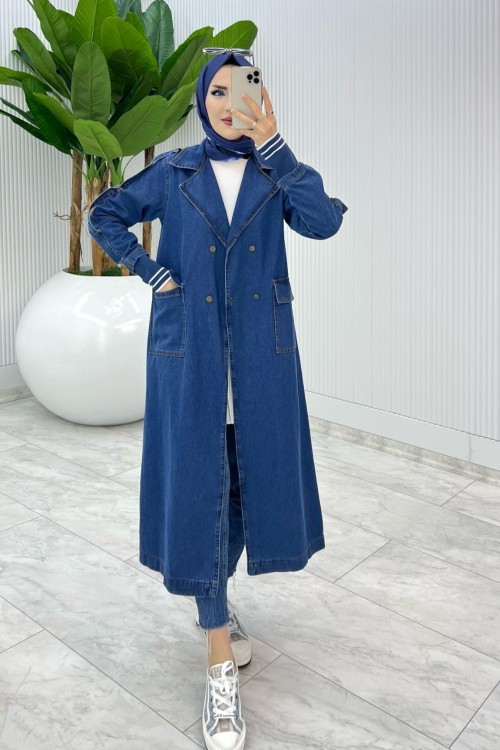 Lacivert Premium Hançer Kot Kap Tesettür Giyim Lacivert