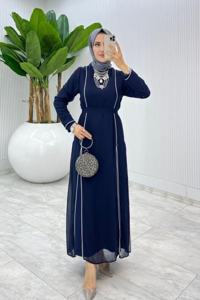 Lacivert Premium İkili İmren Takım Tesettür Giyim Lacivert