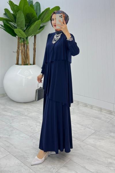 Lacivert Premium Diva Elbise Tesettür Giyim Lacivert