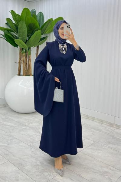 Lacivert Premium Yağmur Elbise Tesettür Giyim Lacivert