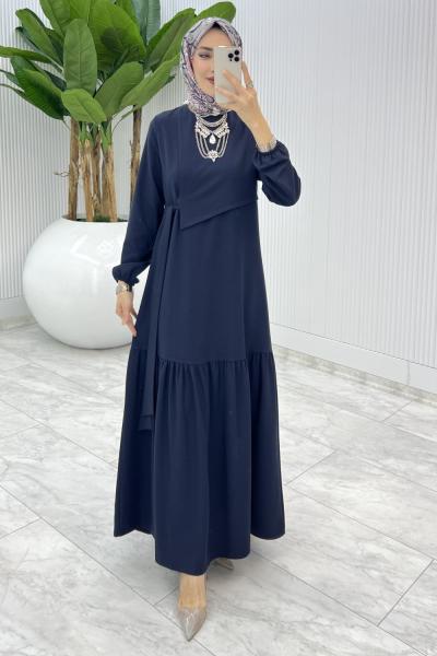 Lacivert Premıum Seçil Elbise Tesettür Giyim  Lacivert