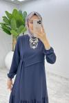 Lacivert Premıum Seçil Elbise Tesettür Giyim  Lacivert