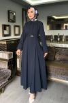 Lacivert Premıum Farah Elbise Tesettür Giyim  Lacivert