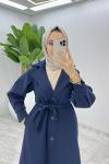 Lacivert Premıum Defne Kaşe Kaban Tesettür Giyim  Lacivert