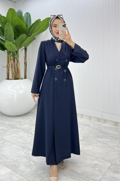 Lacivert Premium Sahra Ferace Elbise Tesettür Giyim  Lacivert