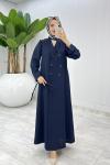 Lacivert Premium Sahra Ferace Elbise Tesettür Giyim  Lacivert