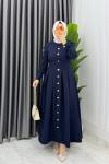 Lacivert Premium Asel Elbise Tesettür Giyim  Lacivert