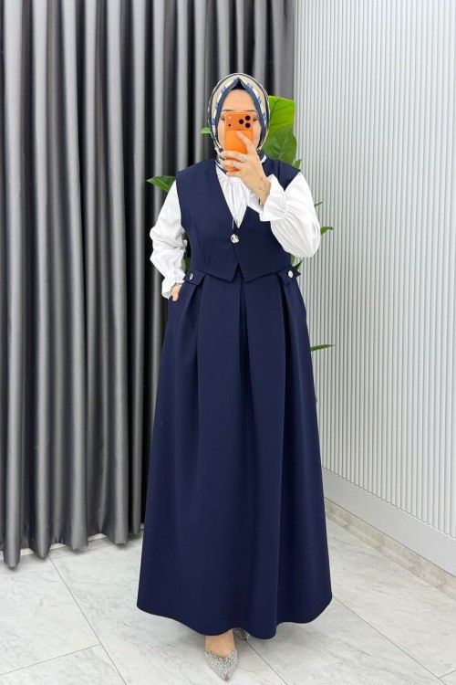 Lacivert Premium Zehra Jile Tesettür Giyim  Lacivert