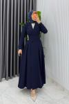 Lacivert Premium Hülya Ferace Elbise Tesettür Giyim  Lacivert