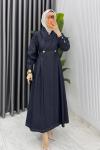 Lacivert Premıum Rengin Ferace Tesettür Giyim  Lacivert