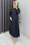 Lacivert Premıum Rengin Ferace Tesettür Giyim  Lacivert