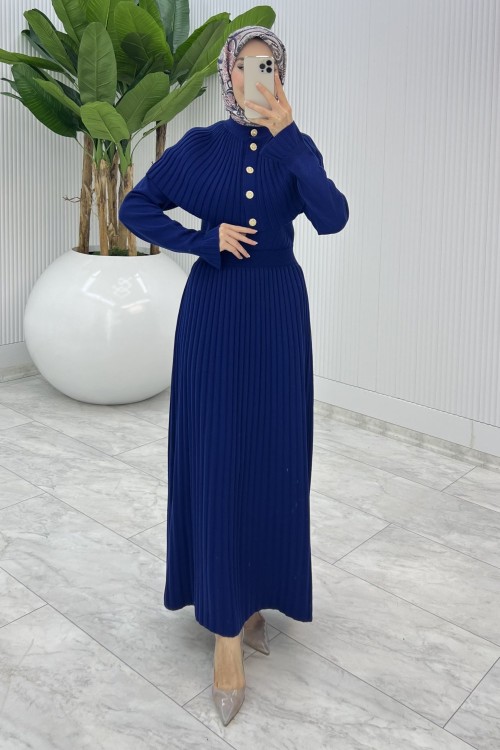 Lacivert Sümeyye İkili Triko Takım Tesettür Giyim  Lacivert
