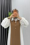 Latte Premıum  Aden ELbise Tesettür Giyim  Camel