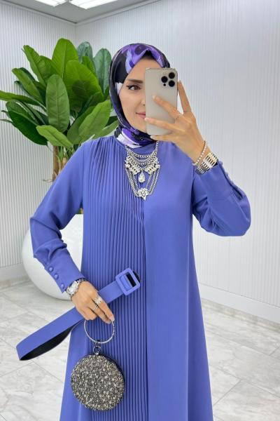 Lila Busem Elbise Tesettür Giyim Lila
