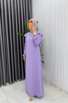 Lila Eylül Elbise Premıum Tesettür Giyim  Lila