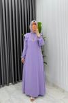 Lila Eylül Elbise Premıum Tesettür Giyim  Lila