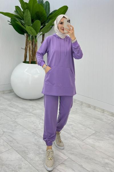 Lila Mine Takım Tesettür Giyim Lila