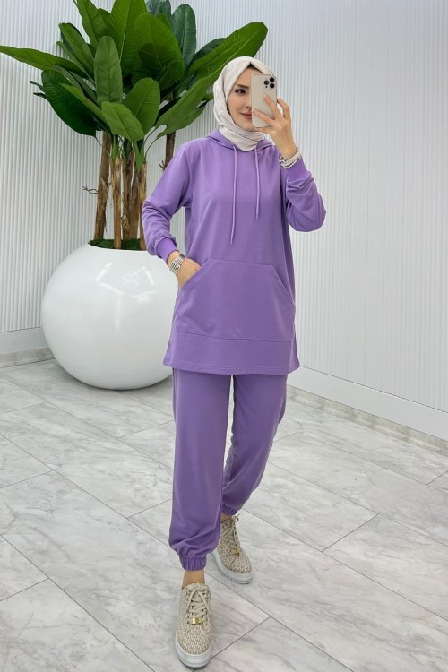 Lila Mine Takım Tesettür Giyim Lila