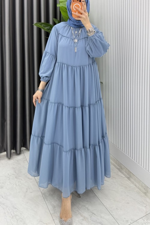 Mavi Güzide Elbise Tesettür Giyim  Mavi