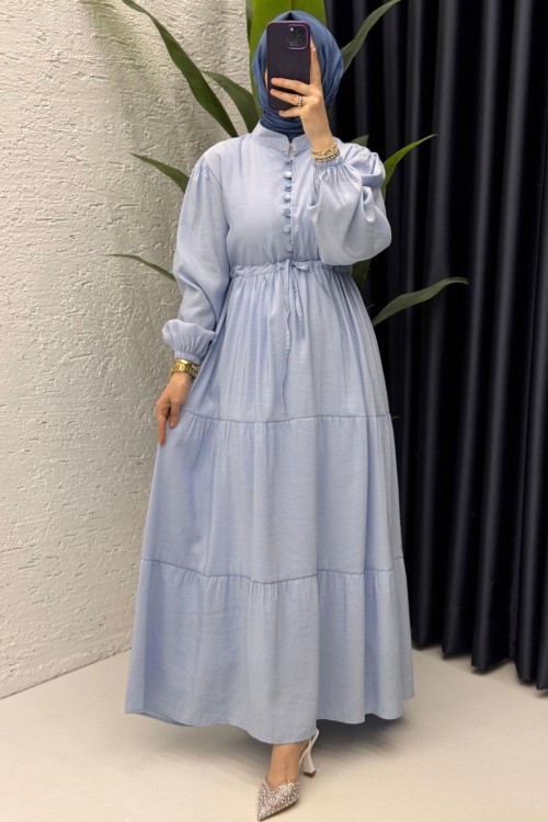 Mavi Handan Elbise Tesettür Giyim  Mavi