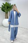 Mavi Nilsu Pantolon Takım Tesettür Giyim  Mavi