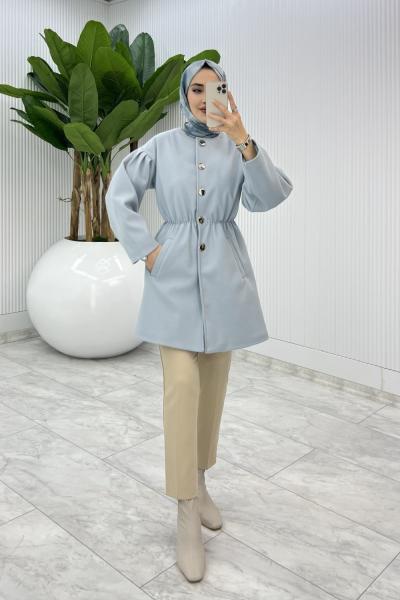 Mavi Yelda Kaşe Tesettür Giyim  Mavi