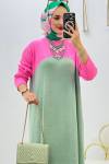 Mint Yeşili Feyza Elbise Tesettür Giyim