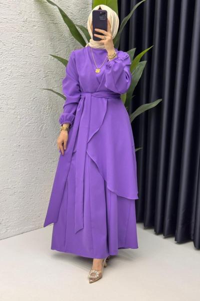 Mor  Hanzade Takım Tesettür Giyim  Mor
