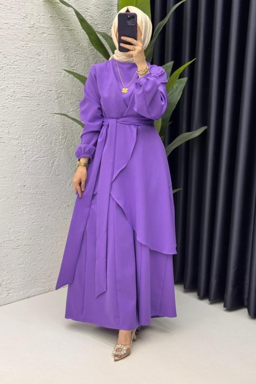 Mor  Hanzade Takım Tesettür Giyim  Mor