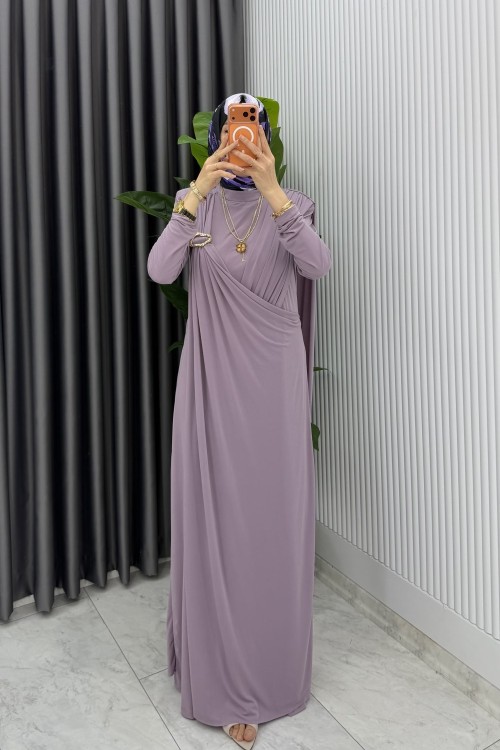 Mürdüm Alya Tasarım Elbise Tesettür Giyim  Mürdüm