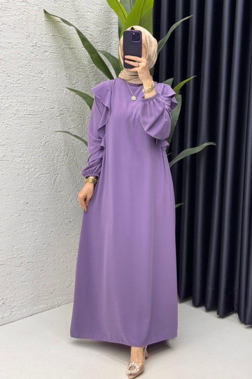 Mürdüm Canan Elbise Tesettür Giyim  Mürdüm