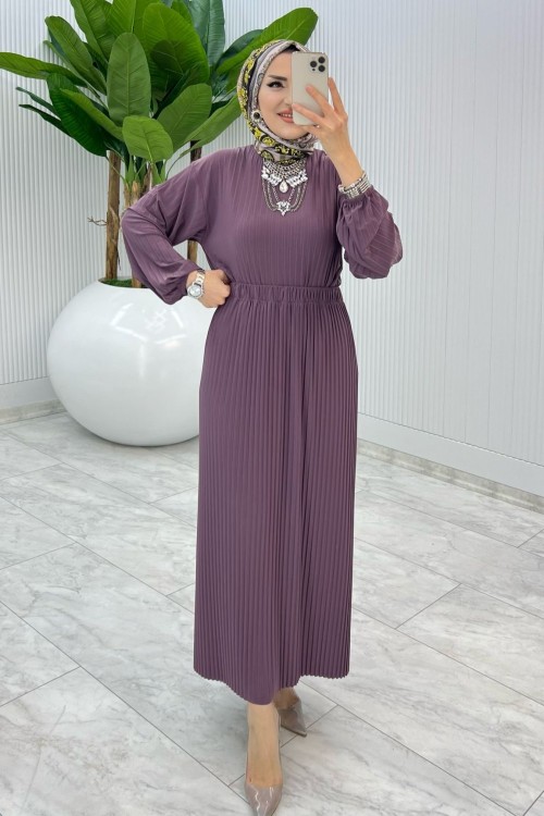 Mürdüm Müge Takım Tesettür Giyim Mürdüm