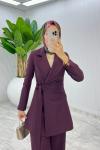 Mürdüm Premium Star Takım Tesettür Giyim  Mürdüm