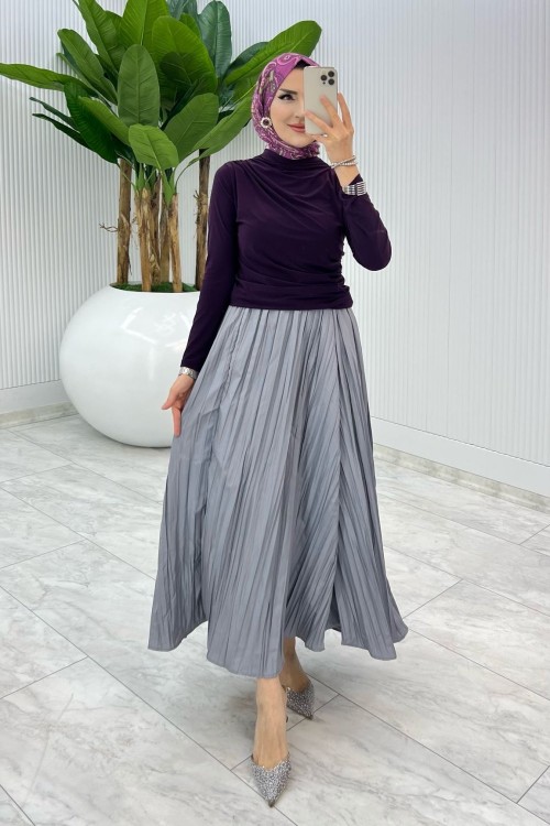 Mürdüm Züleyha bluz Tesettür Giyim Mürdüm