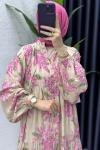 Pembe Dilşah Elbise Tesettür Giyim Pembe