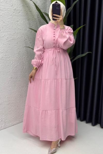Pembe Handan Elbise Tesettür Giyim  Pembe
