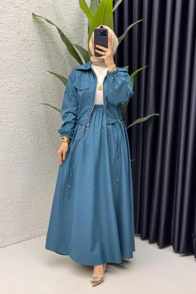 Petrol Tuana Takım Tesettür Giyim Petrol Mavisi