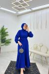 Saks Afra Elbise Tesettür Giyim Saks Mavisi