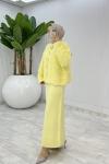 Sarı Başak Triko Takım Tesettür Giyim  Sarı