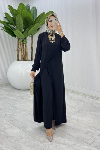 Siyah Ahum Tasarım Takım Tesettür Giyim  Siyah