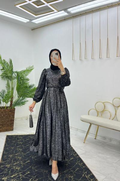 Siyah Benan Elbise Tesettür Giyim Siyah